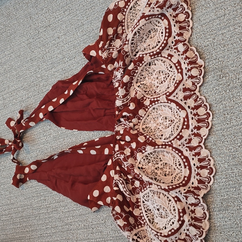 NWOT FP Polka Dot Lace Tank - Picture 3 of 9